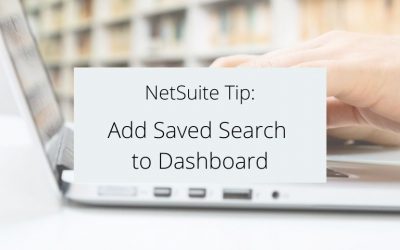 Add a Saved Search to Dashboard
