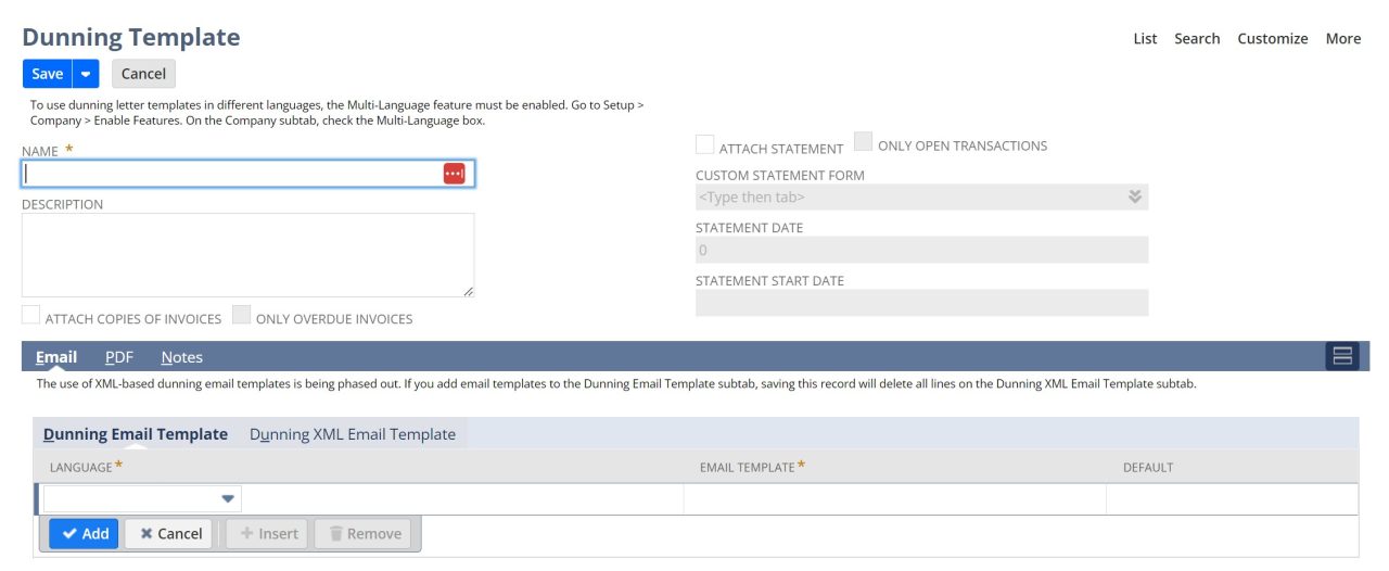 The NetSuite Dunning Letters SuiteApp SuiteRep