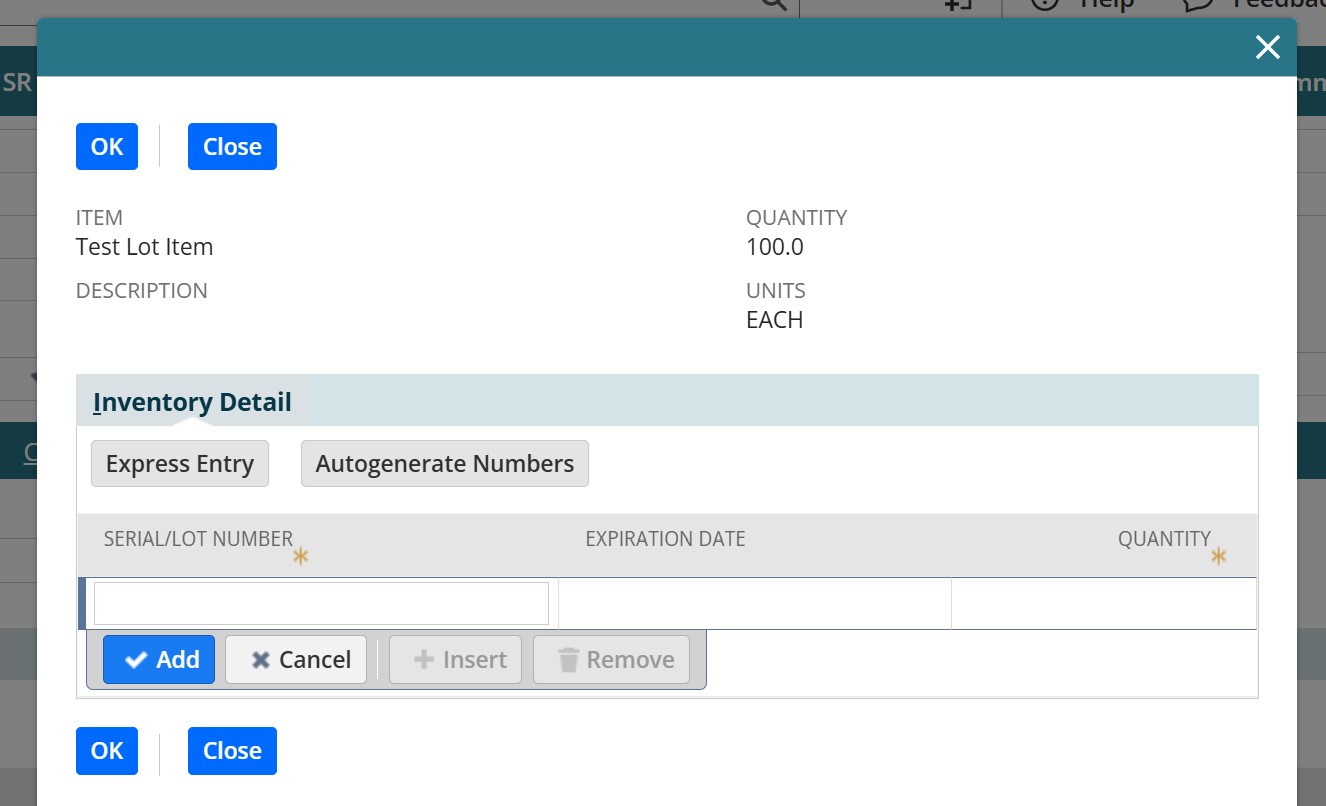 Add NetSuite lot numbers