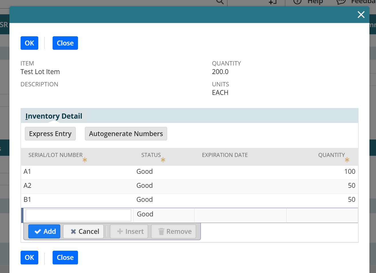 Assign lots on NetSuite item receipt record