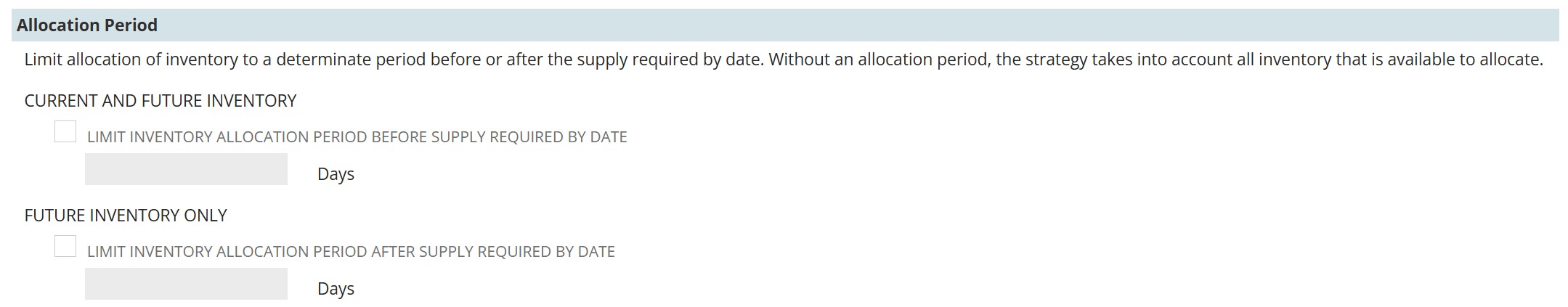 NetSuite order allocation strategy allocation period